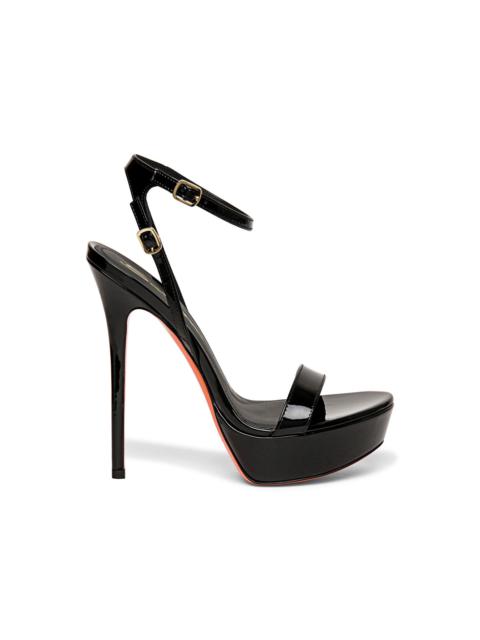 Santoni Women’s black patent leather high-heel sandal