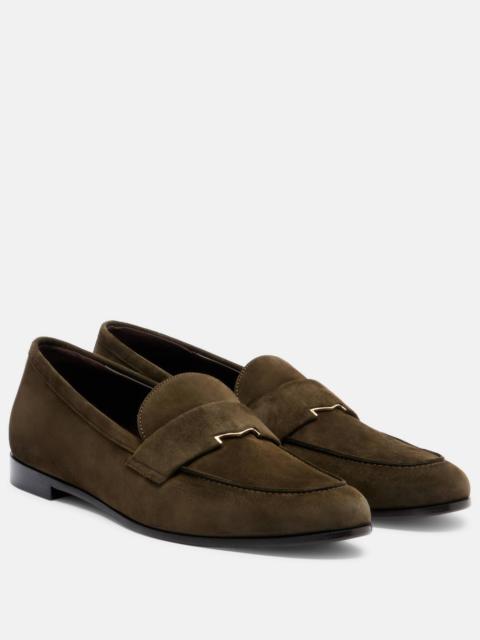 Max Mara Embellished suede loafers