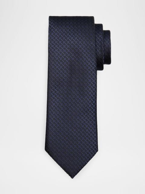 ZEGNA Men & apos;s Tonal Geometric Jacquard Silk Tie