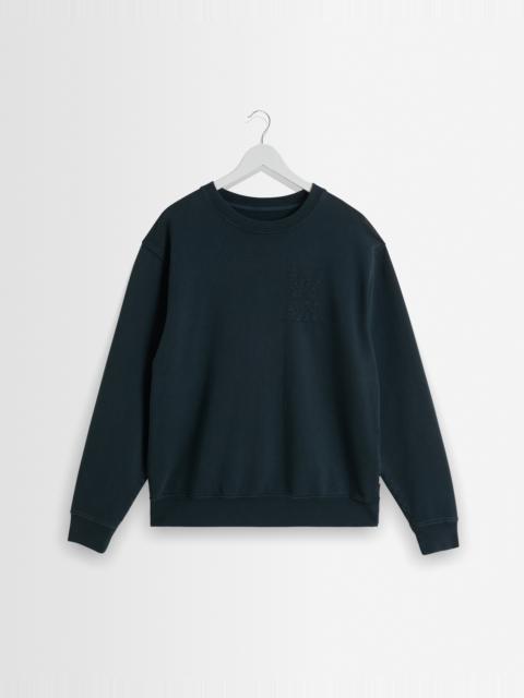 Wax London Sidney - Washed Black Embroidered Loopback Cotton Sweatshirt