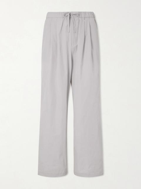 AMOMENTO Drawstring Straight-Leg Woven Trousers
