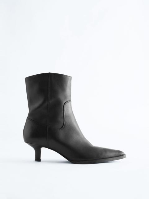& Other Stories Kitten Heel Leather Ankle Boots