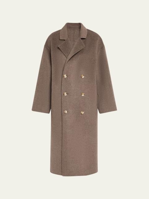 Loulou de Saison Borneo Double-Breasted Wool-Cashmere Long Coat