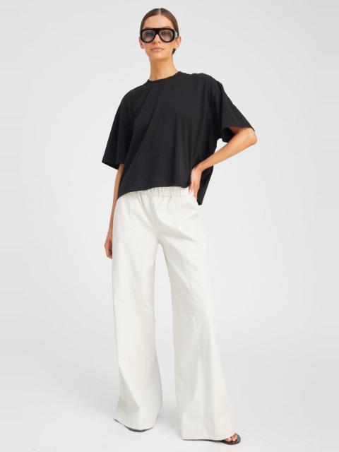 SPRWMN SHELL STRETCH LEATHER WIDE LEG TROUSERS