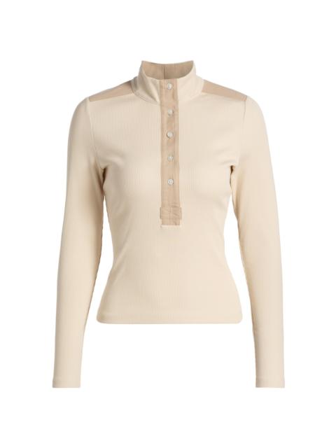VERONICA BEARD Women's Reynart Rib-Knit Long-Sleeve Top - Limestone