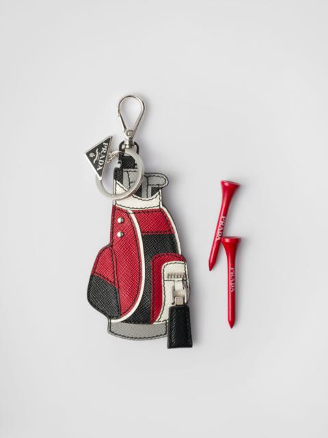 Prada Saffiano leather golf tee bag charm