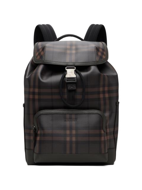 Burberry Brown City Check Clip Backpack