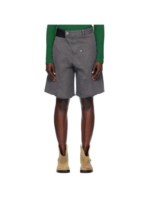 JW Anderson Gray Twisted Workwear Shorts