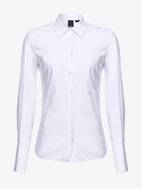 FITTED-WAIST POPLIN SHIRT WITH EMBROIDERED LOGO