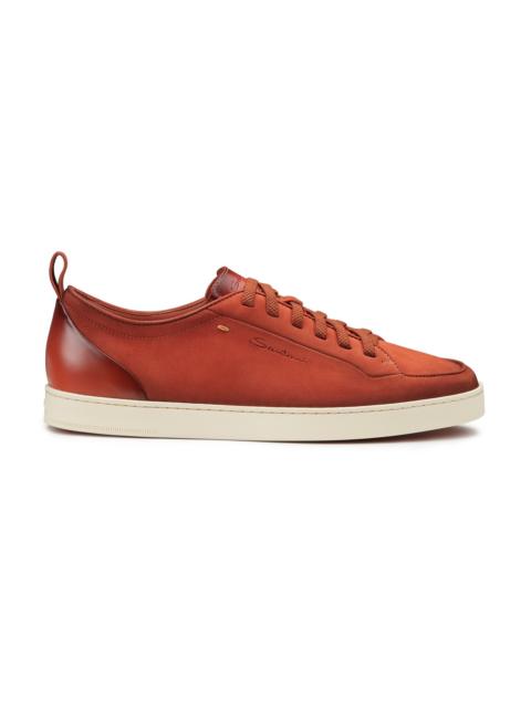 Santoni Men's orange nubuck Santoni Off-duty sneaker
