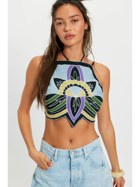 FREE PEOPLE Lotus Applique Halter Top