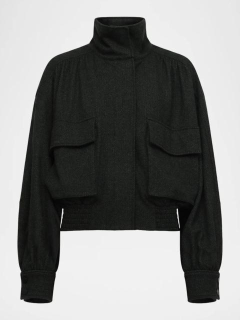 DIANE VON FURSTENBERG Shay Jacquard Stand-Collar Jacket