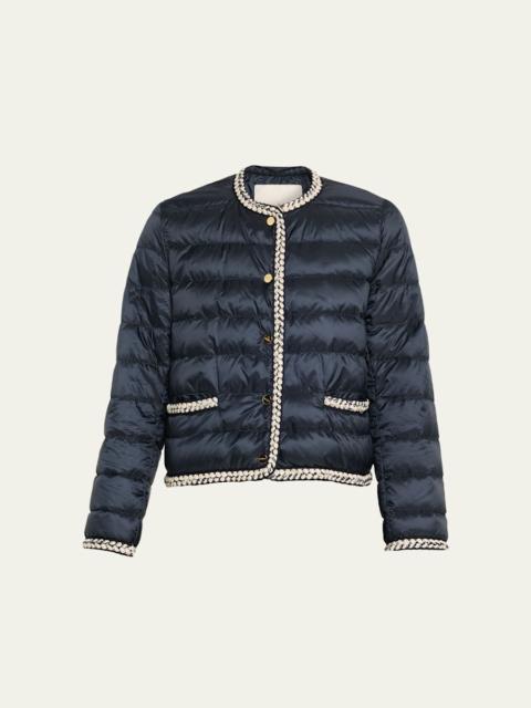 Max Mara Studio Quilted Braid-Trim Puffer Coat