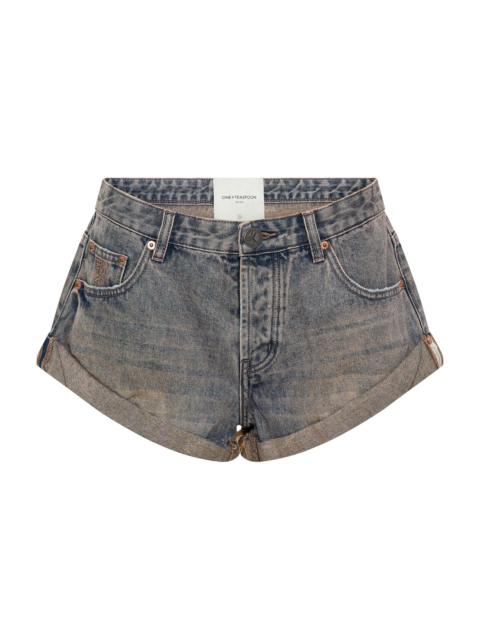 ONE TEASPOON Bandits Low Waist Denim Shorts - Island Blue