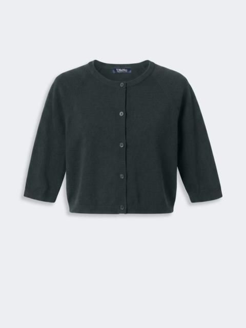'S Max Mara CLASSI Cotton, silk and cashmere shrug - DARK GREEN