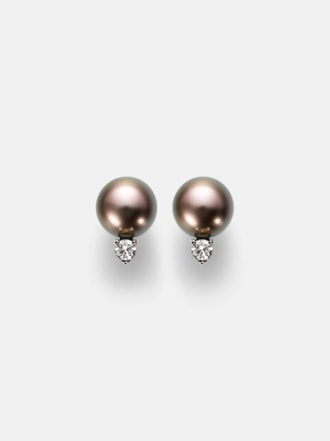 MIKIMOTO 18kt white gold earrings with pearls and diamonds