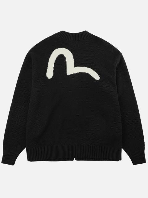 EVISU Seagull & Evisu Logo Knit Zip Cardigan