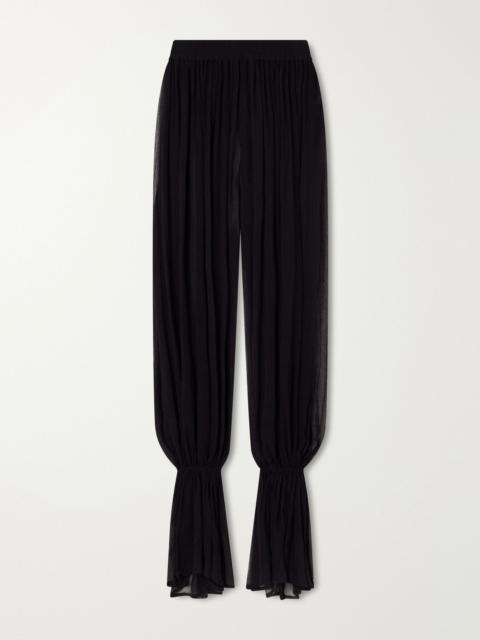 ALIX OF BOHEMIA Keats Onyx gathered chiffon tapered pants Black