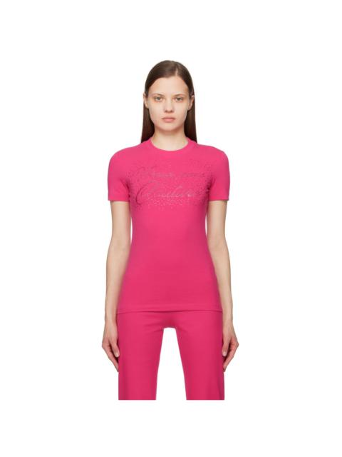 VERSACE JEANS COUTURE Pink Crystal-Cut T-Shirt
