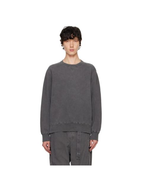 sacai Gray Garment Dye Cotton Jersey Sweatshirt