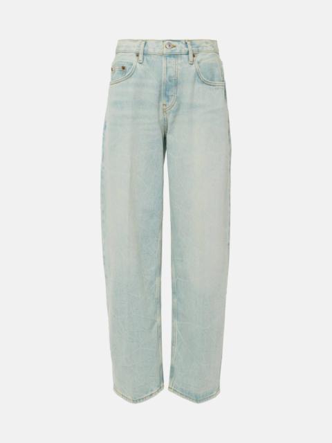 Mid-rise straight jeans