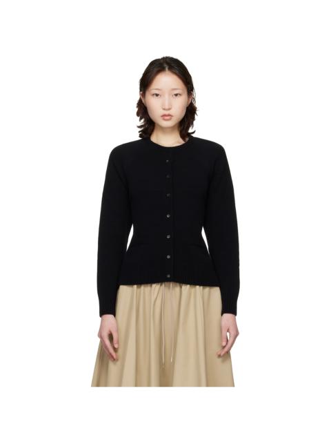 CORDERA Black Merino Wool Open-Back Cardigan