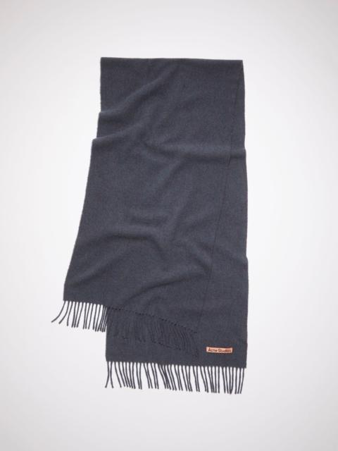Fringe wool scarf - Narrow - Purple Melange