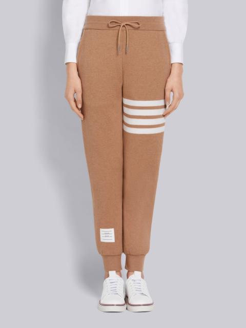 Thom Browne Camel Knitted Double Face Cashmere 4-Bar Sweatpants