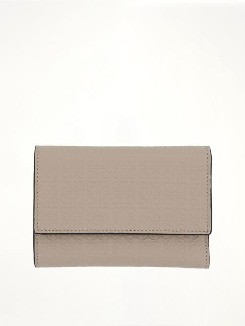 Loewe Repeat Small Vertical Wallet in Embossed Calfskin in Light Oat