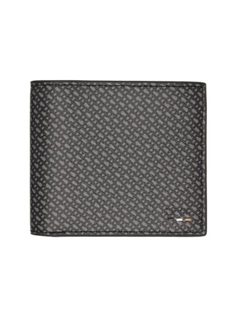 BOSS Black Grained Faux-Leather Wallet