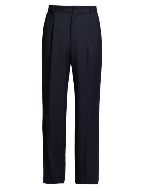 Dries Van Noten Men's Penrud Wool-Mohair Straight-Leg Pants - Black