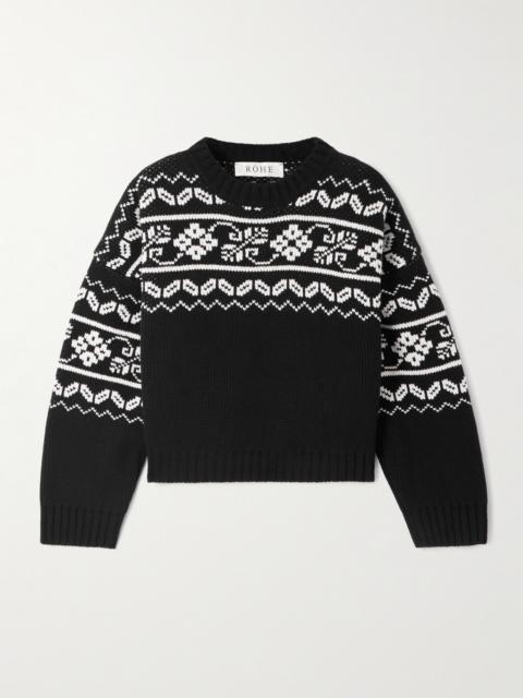RÓHE Cropped Fair Isle Wool Sweater