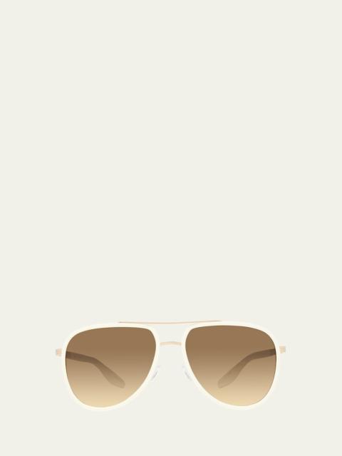 BARTON PERREIRA Men's Cani Zyl and Titanium Aviator Sunglasses