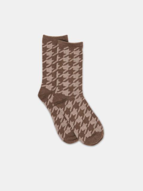 dolce vita HOUNDSTOOTH CREW SOCKS ESPRESSO