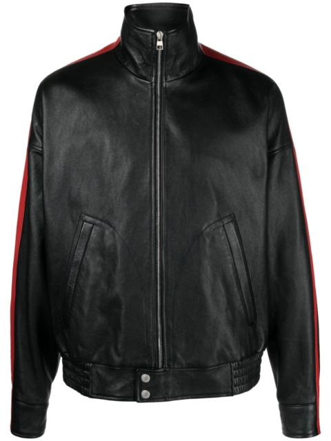 Alexander McQueen striped leather Biker jacket