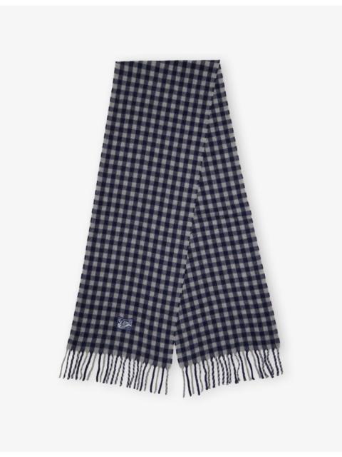 DAMSON MADDER. Gingham Tassel Wool Scarf