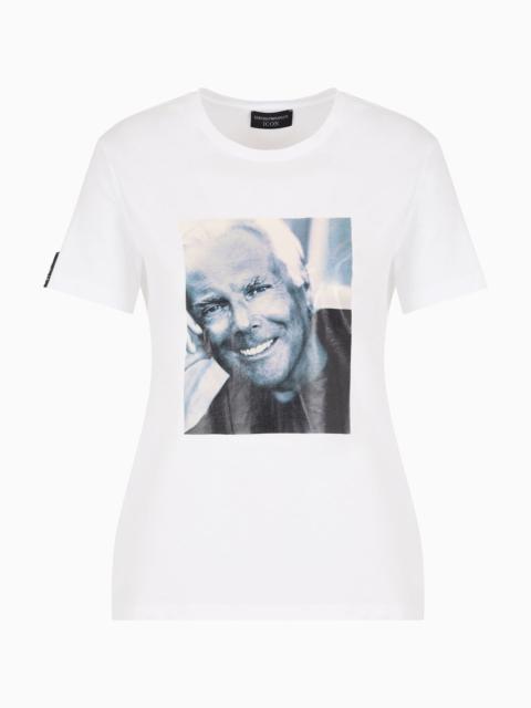 Icon Supima jersey T-shirt with Mr Armani photographic print