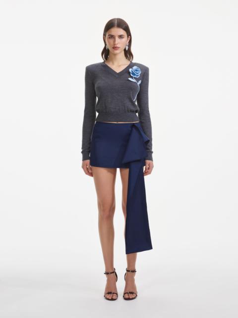 self-portrait Charcoal Blue Rose Jumper