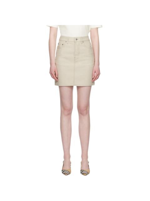 Burberry Beige EKD Denim Miniskirt