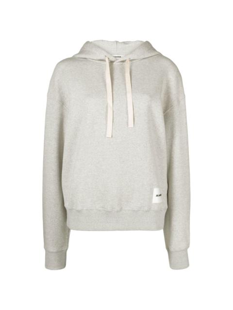 logo-patch drawstring hoodie