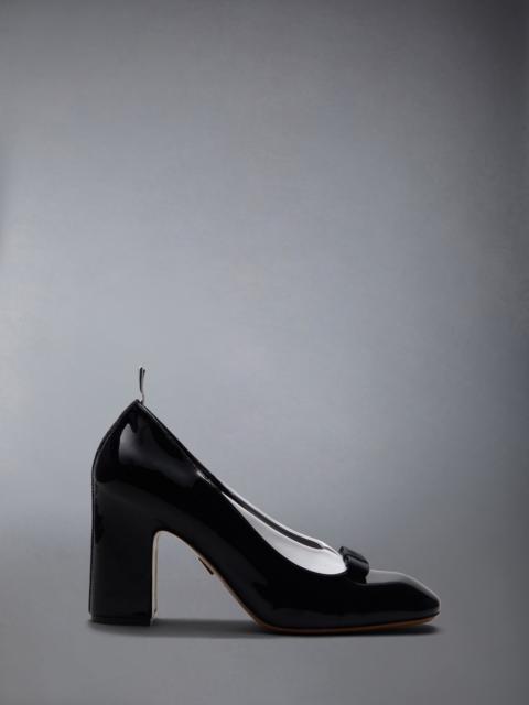 Thom Browne Patent Vitellino Gooddyear Leather Sole Bow and Collar Heel Court Shoe