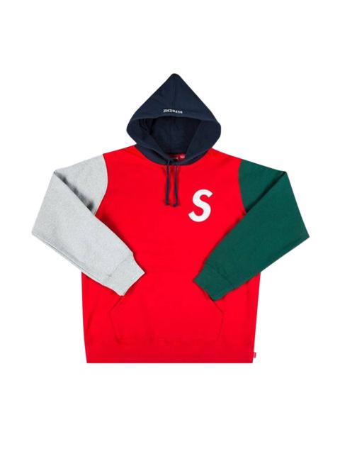 Supreme S Logo Colorblocked Hooded Sweatshirt 'Red'