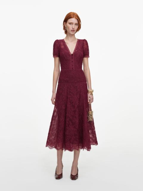 self-portrait Burgundy Lace Midi Dress
