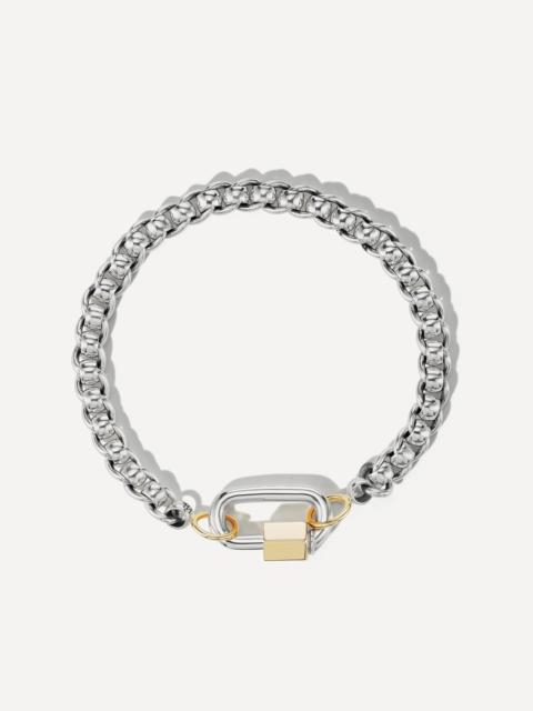 MARLA AARON Silver Rolling Curb Chain and Chubby Babylock Bracelet