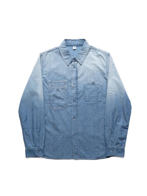 Pure Blue Japan Selvedge Chambray Double Pocket Shirt - Used Wash