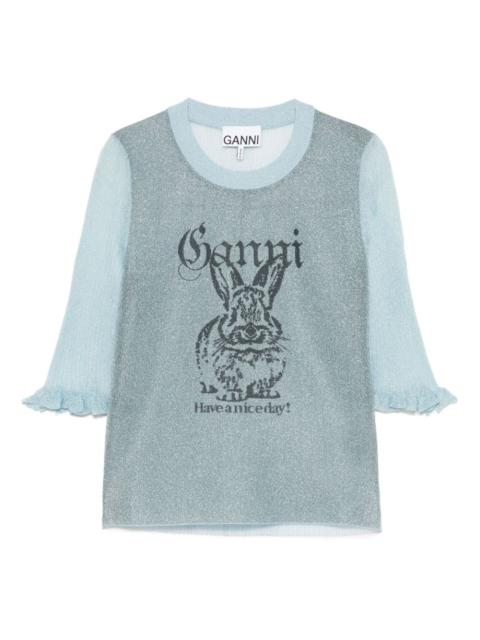 GANNI Bunny-detail top