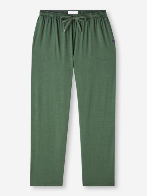 Derek Rose Men's Lounge Trousers Basel Micro Modal Stretch Hunter Green