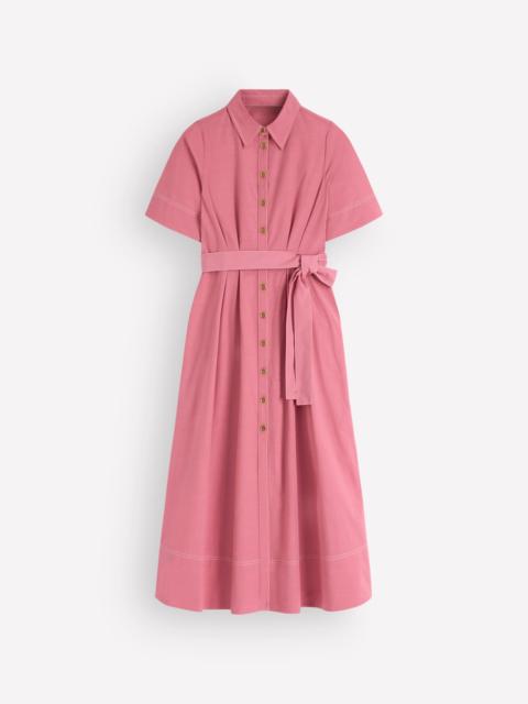 BODEN Sarah Cotton Midi Shirt Dress-Pink Heather