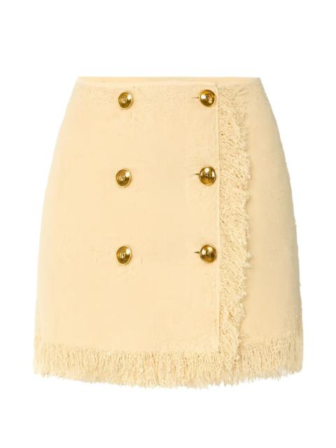 ELISABETTA FRANCHI bouclé fringed mini skirt