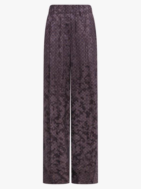 Dries Van Noten PILA FLORAL MOTIF WIDE LEG PANT | BROWN